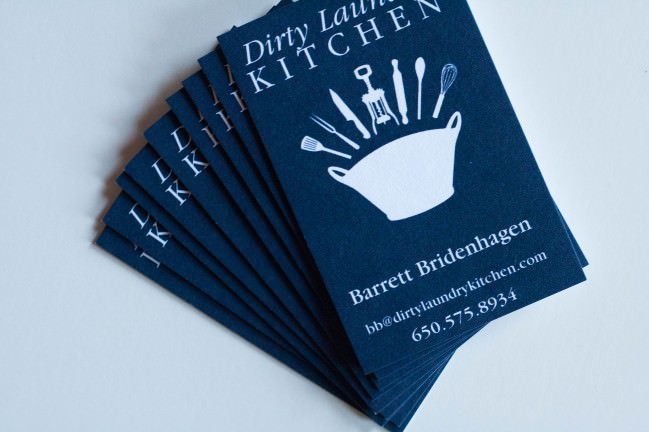 Dirty Laundry Kitchen contact info business card